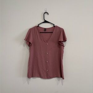 SHEIN Flutter Sleeve Ruffled Blouse